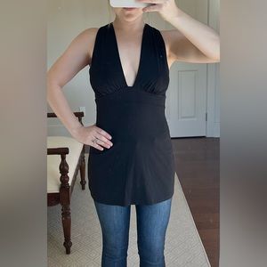 Susana Monaco Black Spandex Low Cut Tunic Size M